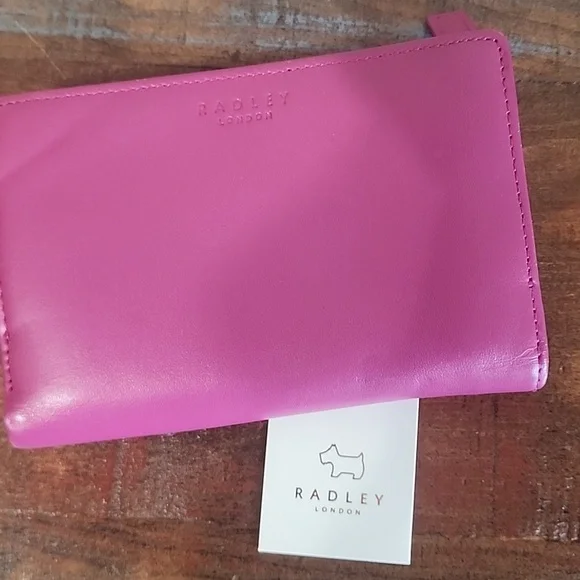 Radley London Pink Leather Scottish Dog Phone Call Me Wallet NWT Zip Snap - Picture 9 of 14